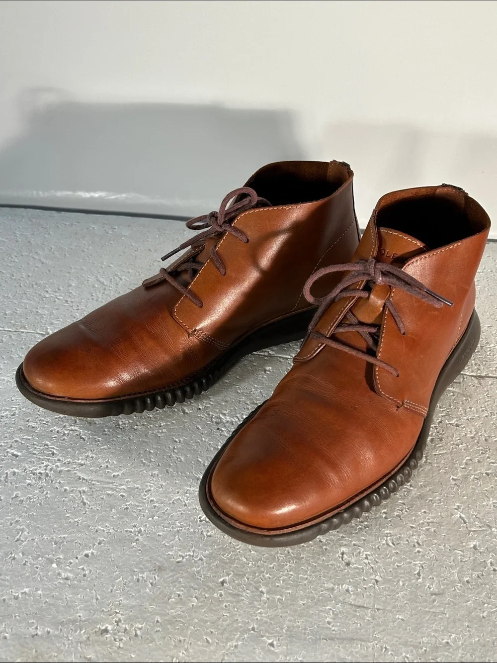 Cole Haan SZ 11.5 Zerogrand Brown Leather Chukka Desert Boots Closet Staple
